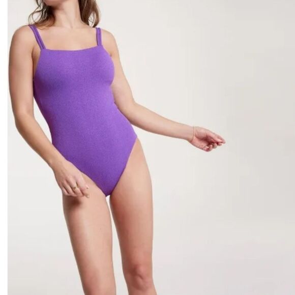 CALIA by Carrie Underwood Purple Textured Swimsuit - Picture 6 of 6